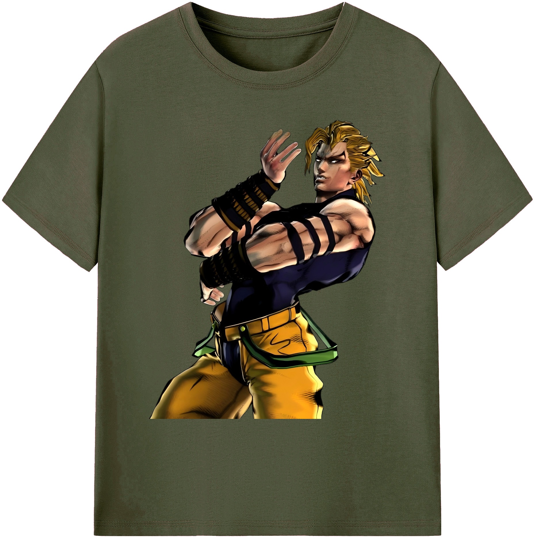 （画像用） ジョジョの奇妙な冒険 ディオ?ブランドー JoJo's Bizarre Adventure Dio Brando 綿100％ メンズ半袖Tシャツ｜肌触りやわらか＆通気性